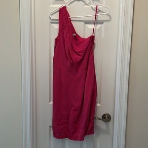 Pink one shoulder banana republic dress